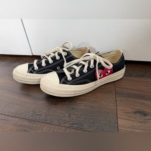 CdG PLAY x Converse Chuck Taylor All Star Peek-A-Boo Low-Top Sneakers Black Sz 6